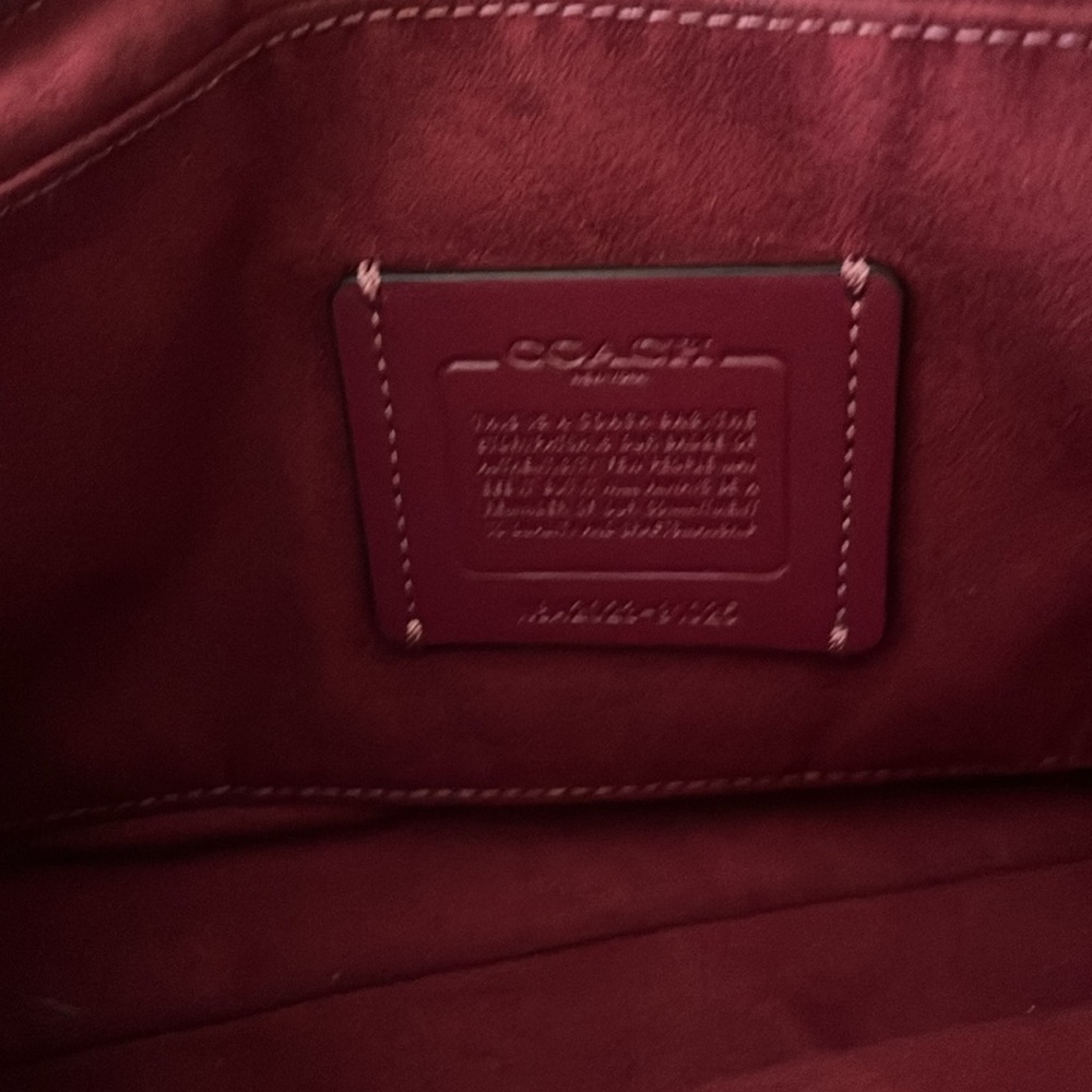 Coach Beige Leather Shoulder Bag with Gold Accents - Picture 9 of 15